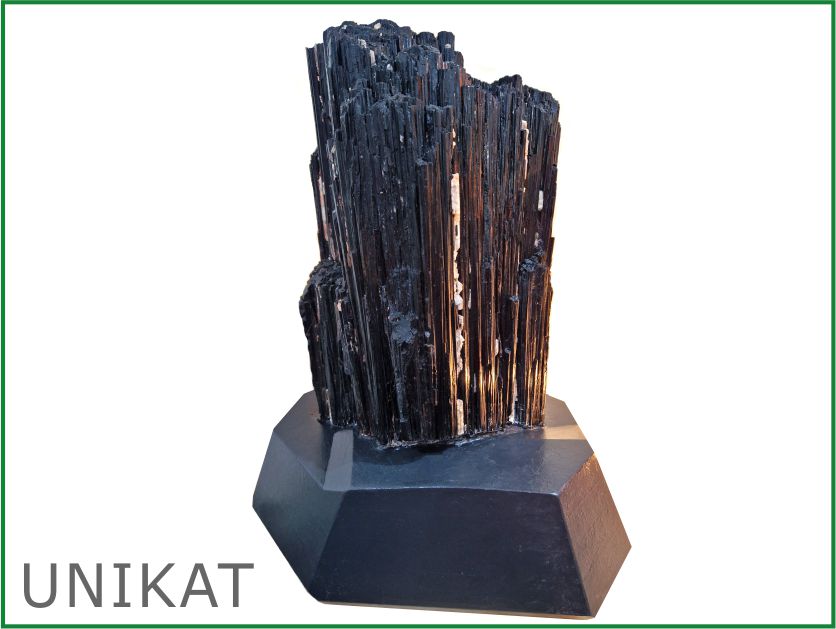 Turmalin - Schörl Kristall mit Holzsockel - Schaustück der Extraklasse